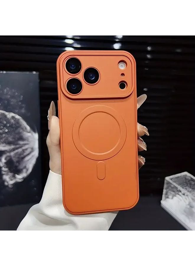 Brown Magnetic Wireless Charging Case For iPhone 14 Plus Shockproof Matte Finish - Image 2